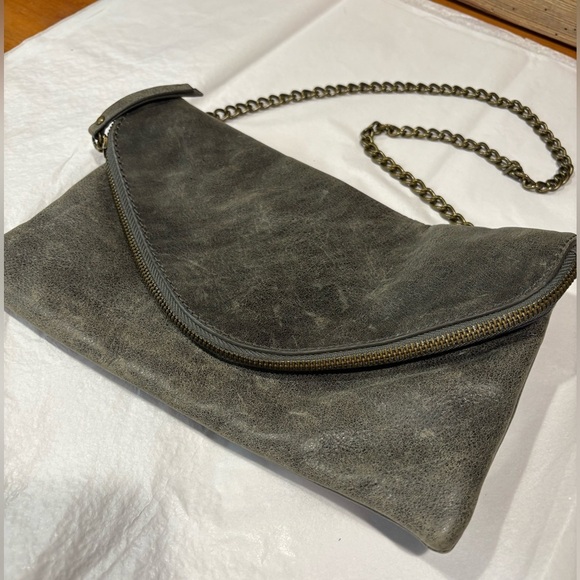 J. Crew Distressed Leather Envelope Clutch - Picture 3 of 11